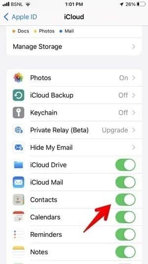 iPhone-iCloud-Contacts-Enable-300x534 كيفية نقل جهات الاتصال من هاتف إلى آخر
