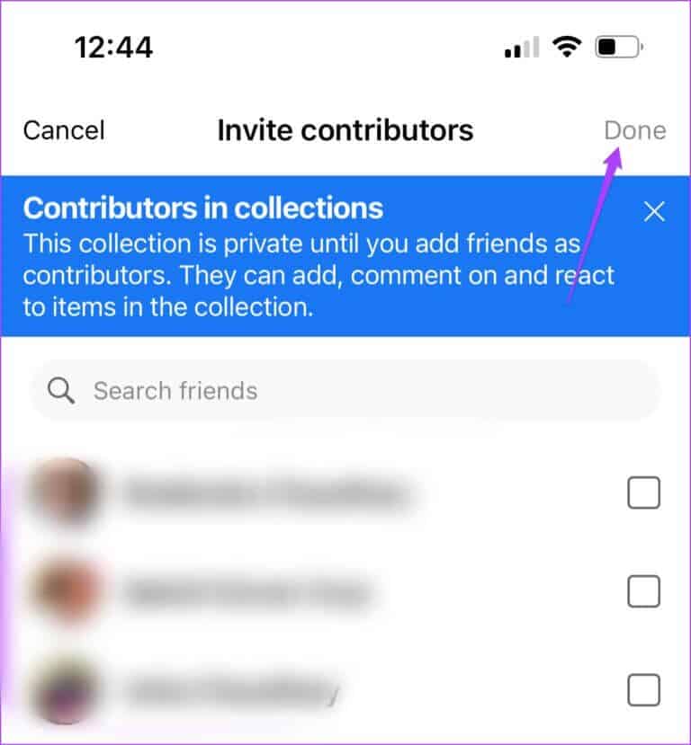 invite-contributors-facebook-watch-iphone-768x829-1-768x829 كيفية حفظ مقاطع الفيديو من Facebook Watch على iPhone و Android و Web