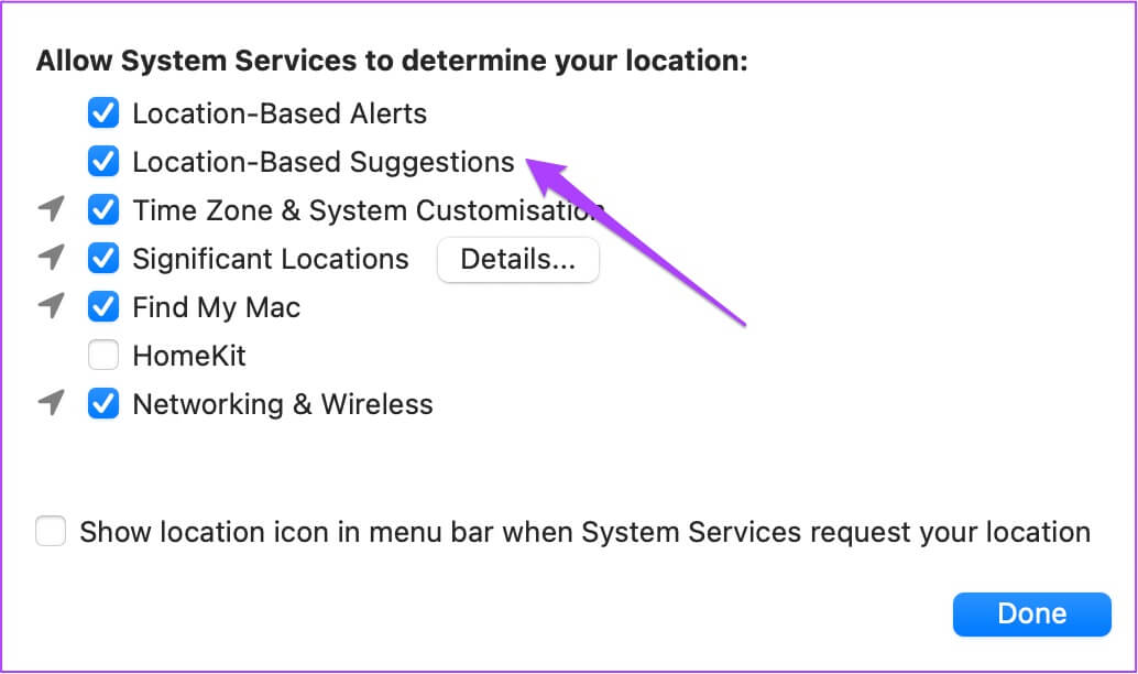 location-based-suggestions-location-servicec-mac-1034x612 أفضل 5 طرق لإصلاح عدم عمل خدمات الموقع على نظام Mac