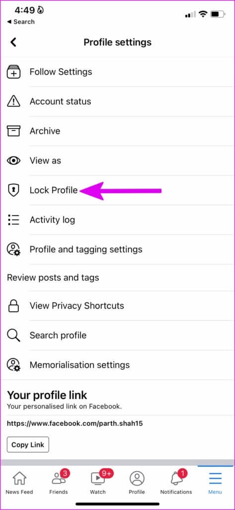 lock-facebook-profile-on-mobile-473x1024-1-473x1024 كيفية قفل ملف تعريف Facebook على الهاتف المحمول والويب