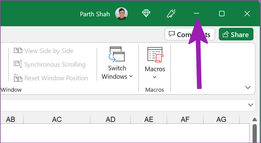 minimize-excel-866x474 أفضل 9 طرق لإصلاح فتح مستند فارغ في Microsoft Excel