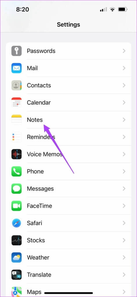 notes-settings-iphone-474x1024-1-474x1024 أفضل 8 طرق لإصلاح عدم عمل معرف الوجه في Notes على iPhone