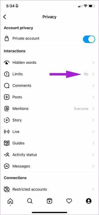 open-limits-menu-1-323x700 كيفية تقييد الرسائل والتعليقات على Instagram