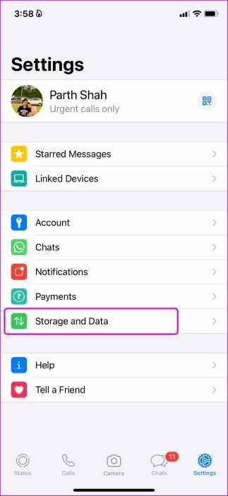 open-storage-and-data-in-iphone-whatsapp-323x700 أفضل 8 طرق لإصلاح مكالمة WhatsApp العالقة عند الاتصال