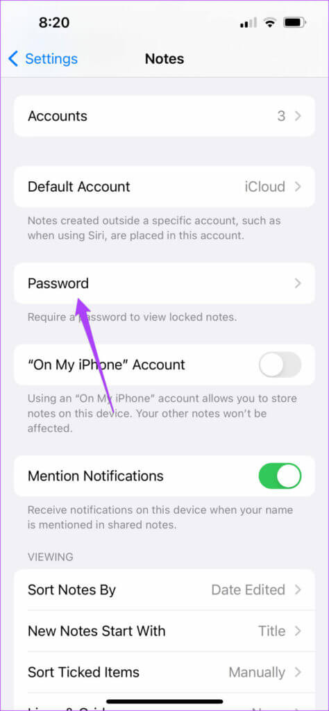 password-notes-settings-iphone-474x1024-1-474x1024 أفضل 8 طرق لإصلاح عدم عمل معرف الوجه في Notes على iPhone