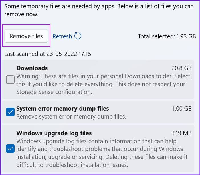 remove-temporary-files-from-pc-701x614 أفضل 8 طرق لإصلاح بطئ Windows 11 بعد التحديث