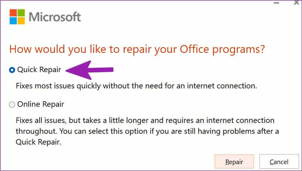 repair-office-apps-1001x569 أفضل 9 طرق لإصلاح فتح مستند فارغ في Microsoft Excel