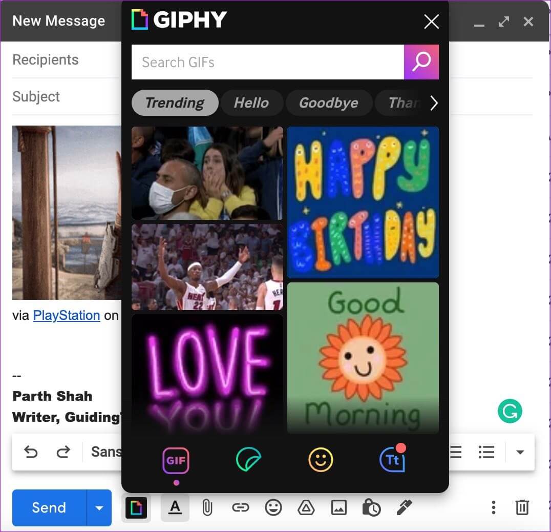 search-for-gifs-on-gmail-1076x1038 كيفية إرسال صور GIF في Microsoft Outlook و Gmail
