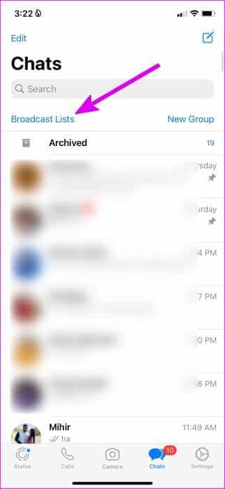 select-broadcast-list-in-whatsapp-323x700 لماذا لا يمكنني إعادة توجيه الرسائل على WhatsApp