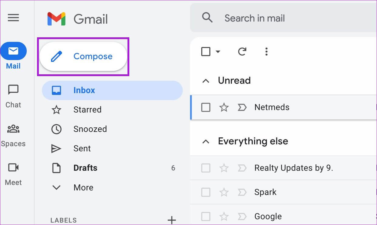 select-compose-button-1242x742 كيفية تغيير نمط الخط في Gmail على الويب والجوال