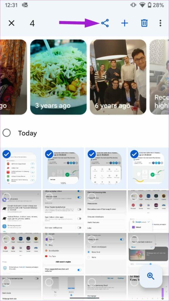 select-share-icon-in-photos-576x1024-1-576x1024 كيفية إرسال صور متعددة على WhatsApp لأجهزة iPhone و Android
