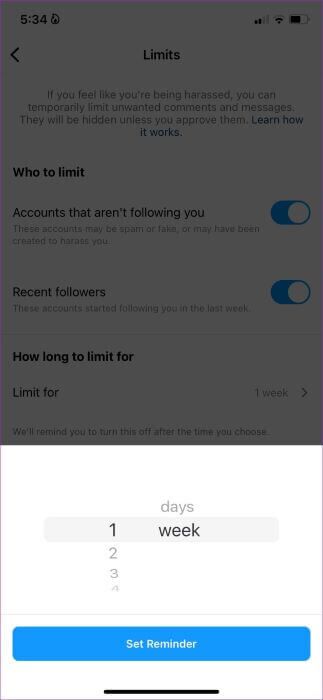 set-limits-reminders-in-instagram-323x700 كيفية تقييد الرسائل والتعليقات على Instagram