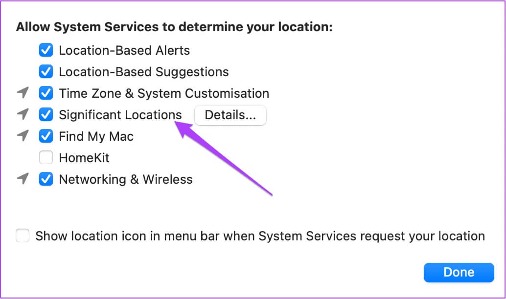 significant-locations-location-services-mac-1034x612 أفضل 5 طرق لإصلاح عدم عمل خدمات الموقع على نظام Mac