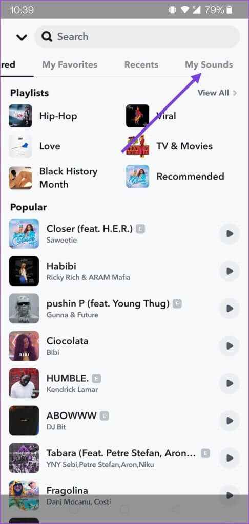 snapchat-my-sounds-486x1024-1-486x1024 كيفية إضافة موسيقى إلى قصص SNAPCHAT و SNAPS