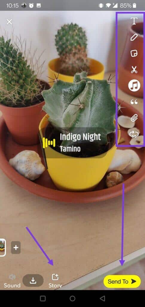 snapchat-save-send-to-story-485x1024-1-485x1024 كيفية إضافة موسيقى إلى قصص SNAPCHAT و SNAPS