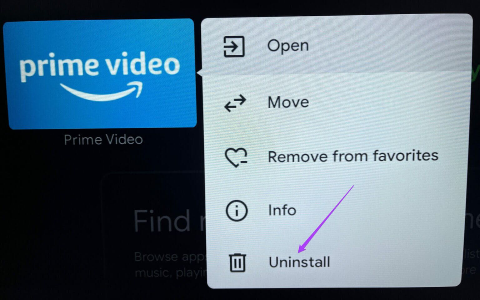 uninstall-prime-video-app-android-tv-1536x959-1-1536x959 أفضل 7 طرق لإصلاح عدم عمل Amazon Prime Video على Android TV