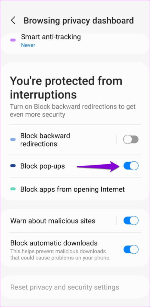 Block-Pop-Ups-in-Samsung-Internet-Browser-500x1024-1-500x1024 أفضل 6 طرق لإصلاح استمرار متصفح الإنترنت من Samsung في الفتح تلقائيًا