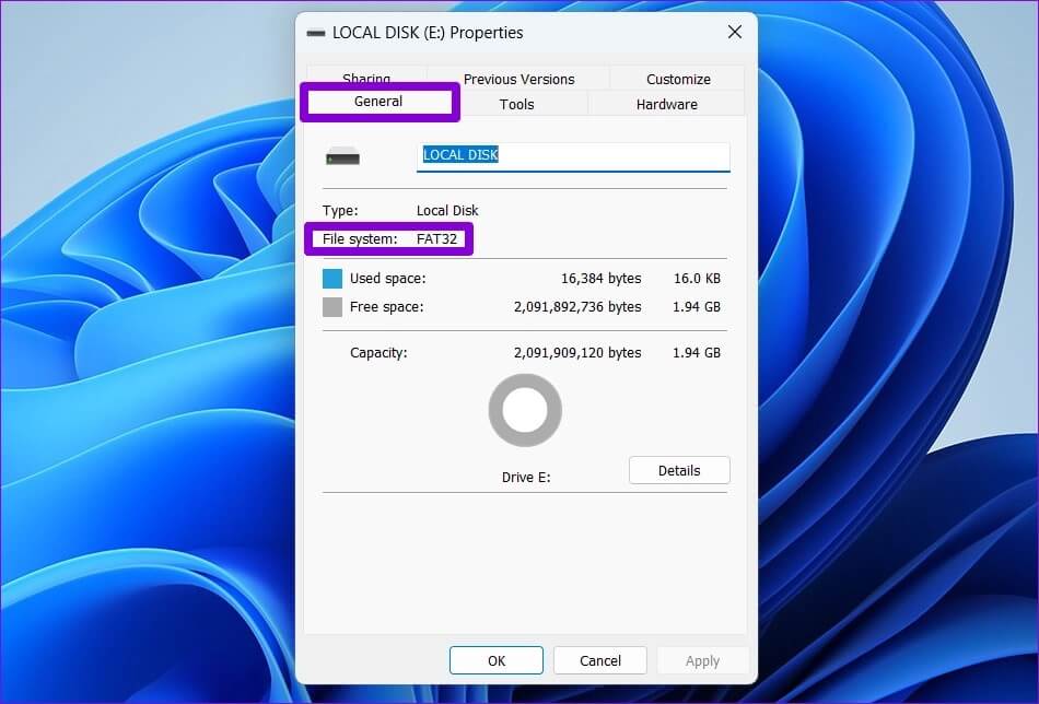 Check-Drive-Format-on-Windows-1-950x644 كيفية إصلاح الخطأ 0x8007003B على Windows 10 و Windows 11
