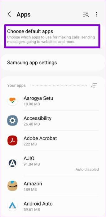 Choose-Default-Apps-on-Phone-500x1024-1-342x700 إصلاح استمرار تطبيق رسائل Samsung في التوقف