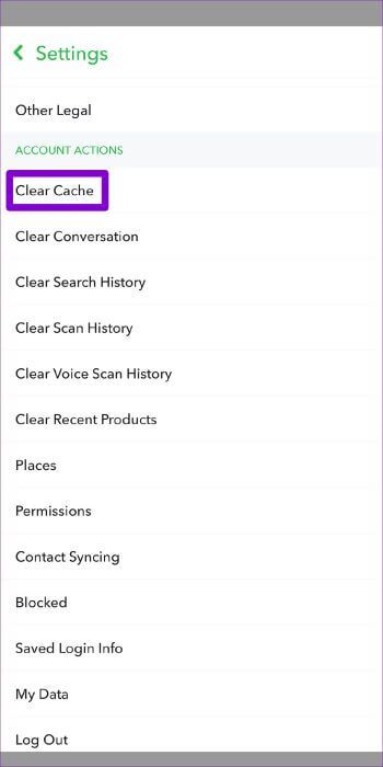 Clear-Snapchat-Cache-Data-350x700 أفضل 7 طرق لإصلاح خطأ تعذر الاتصال في Snapchat