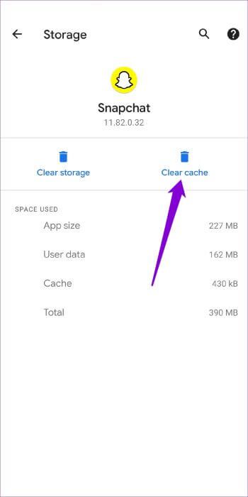 Clear-Snapchat-Cache-on-Android-350x700 أفضل 7 طرق لإصلاح خطأ تعذر الاتصال في Snapchat
