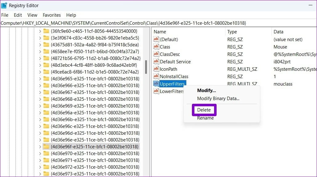 Delete-UpperFilters-from-Registry-Editor-1029x573 5 حلول لإصلاح خطأ "يتعذر تحميل برنامج التشغيل على هذا الجهاز" على Windows 11