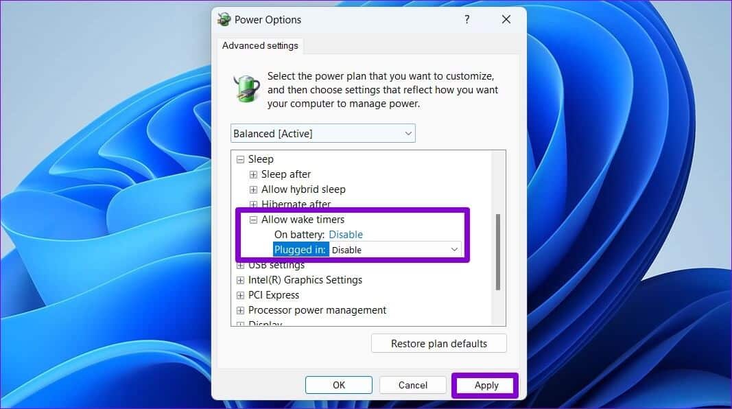 Disable-Wake-Timers-on-Windows-1067x596 أفضل 6 طرق لإصلاح عدم عمل وضع السكون على Windows 11