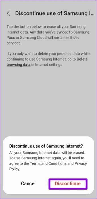 Discontinue-Use-Of-Samsung-Internet-500x1024-1-342x700 أفضل 6 طرق لإصلاح استمرار متصفح الإنترنت من Samsung في الفتح تلقائيًا