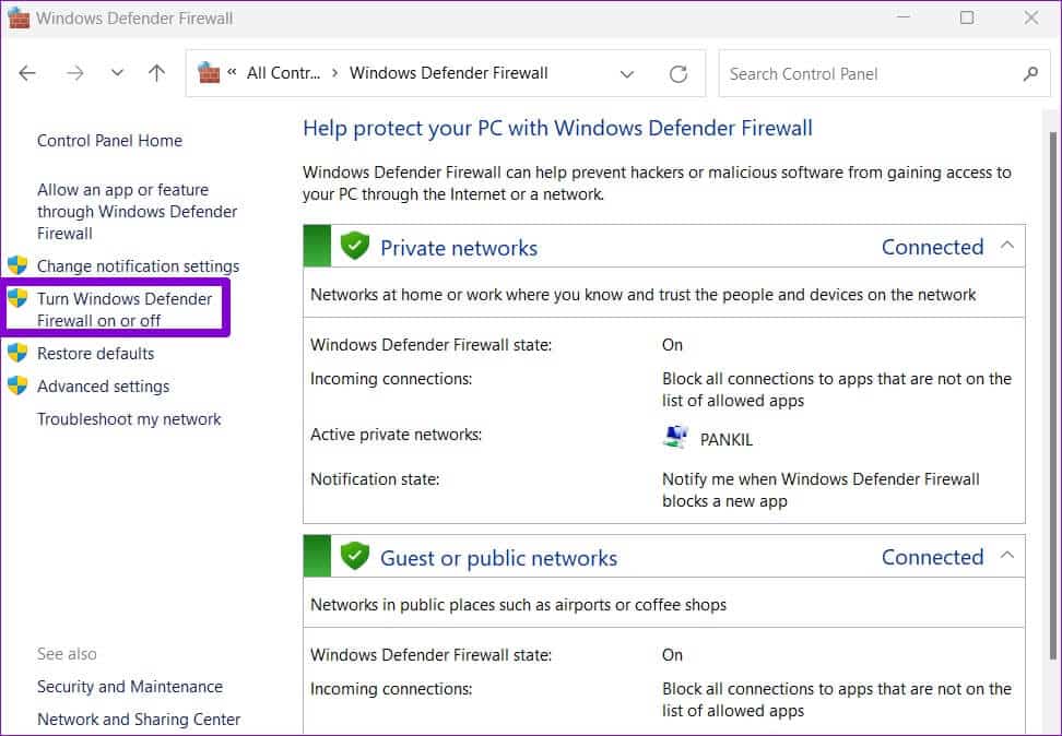 Enable-or-Disable-Windows-Defender-Firewall-972x674 كيفية إصلاح الخطأ 0x8007003B على Windows 10 و Windows 11