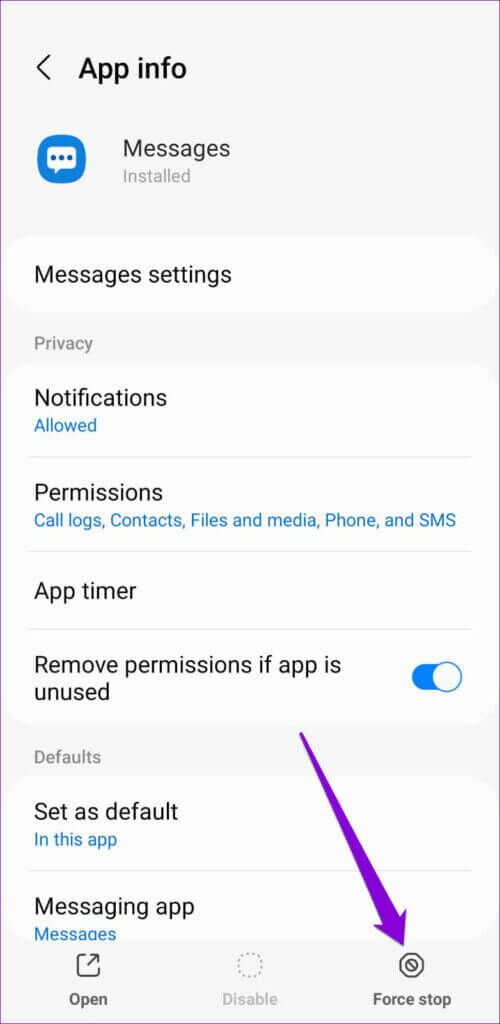 Force-Stop-Samsung-Messages-App-500x1024-1-500x1024 إصلاح استمرار تطبيق رسائل Samsung في التوقف