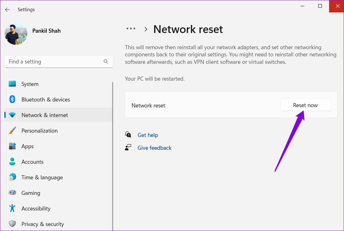 Network-Reset-on-Windows-11-1-1107x742 أفضل 7 طرق لإصلاح وضع الطائرة باللون الرمادي على Windows 10 و Windows 11