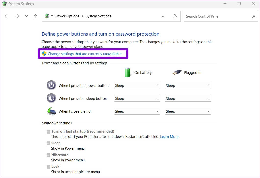 Power-Options-on-Windows-2-1062x728 أفضل 6 طرق لإصلاح عدم عمل وضع السكون على Windows 11