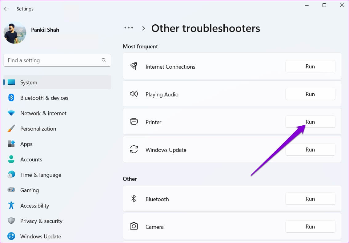 Run-Printer-Troubleshooter-on-Windows-1134x789 أفضل 6 طرق لإصلاح استمرار خدمة التخزين المؤقت للطباعة في التوقف على Windows 10 و Windows 11