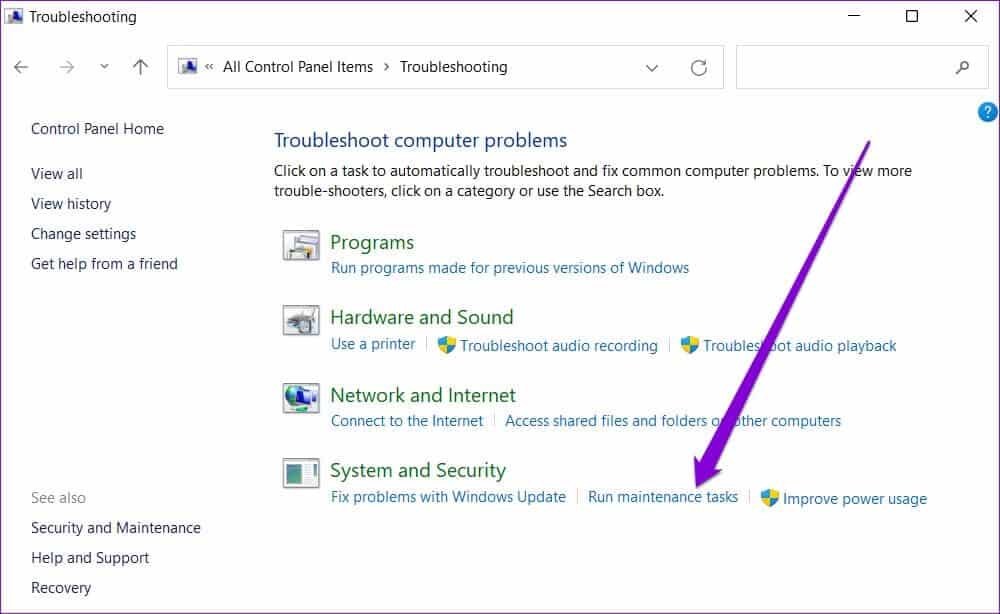 Run-System-Maintenance-Troubleshooter-1-1000x614 أفضل 7 طرق لإصلاح خطأ نفاد ذاكرة الكمبيوتر في Windows 10 و Windows 11