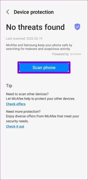 Run-Virus-Scan-on-Samsung-Phone-500x1024-1-342x700 أفضل 6 طرق لإصلاح استمرار متصفح الإنترنت من Samsung في الفتح تلقائيًا