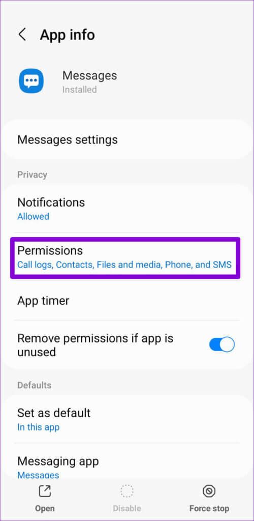 Samsung-Messages-App-Permissions-500x1024-1-500x1024 إصلاح استمرار تطبيق رسائل Samsung في التوقف
