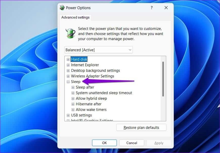 Sleep-Settings-on-Windows-1-870x603 أفضل 6 طرق لإصلاح عدم عمل وضع السكون على Windows 11