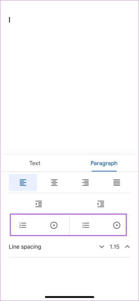 add-numbered-or-bulleted-list-in-google-docs-mobilwe-474x1024-1-474x1024 كيفية إنشاء وتخصيص نقاط التعداد في مستندات Google