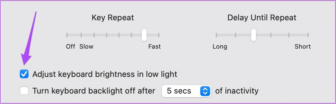 adjust-keyboard-brightness-in-low-light-turn-off-mac-1084x338 أفضل 5 طرق لإصلاح عدم عمل الإضاءة الخلفية للوحة المفاتيح على Mac
