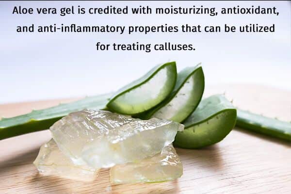 طرق طبيعية لإزالة نسيج مسمار اللحم في المنزل - skin-beauty aloe vera gel to manage calluses 600x400 - طرق طبيعية لإزالة نسيج مسمار اللحم في المنزل