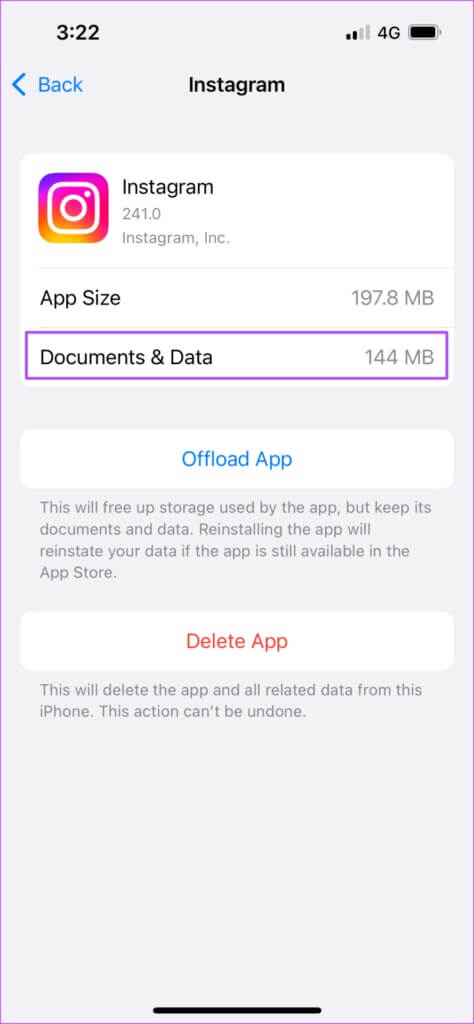 check-cache-memory-of-apps-in-iphone-474x1024-1-474x1024 طرق إصلاح عدم عمل كاميرا قصة Instagram