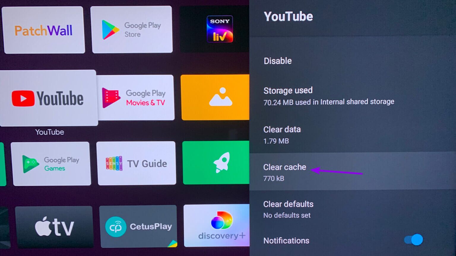 clear-youtube-cache-on-android-tv-1536x864-1-1536x864 أفضل 9 طرق لإصلاح عدم عمل YouTube على Android TV
