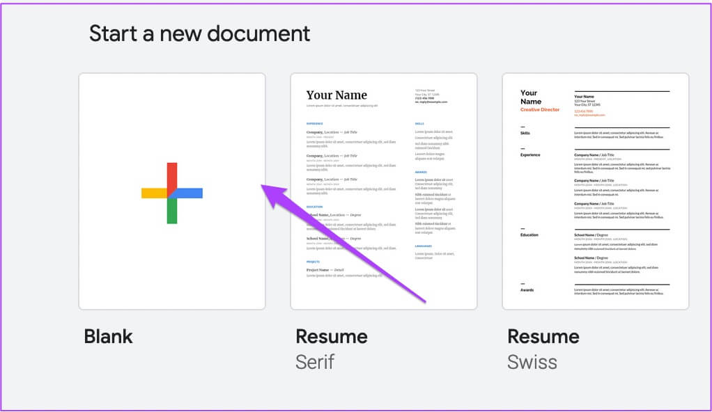 create-new-document-in-google-docs-desktop-1022x592 كيفية إنشاء وتخصيص نقاط التعداد في مستندات Google