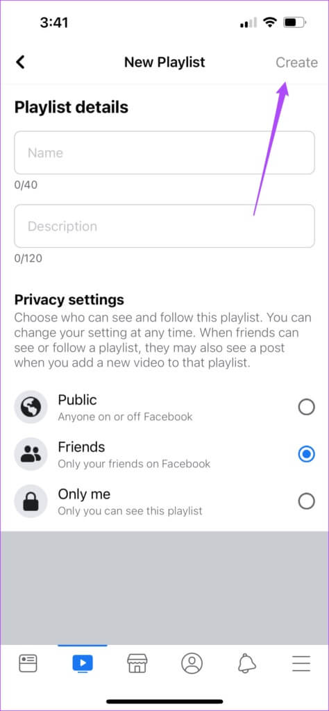 create-video-playlist-in-facebook-iphone-474x1024-1-474x1024 كيفية إنشاء قائمة تشغيل فيديو في Facebook
