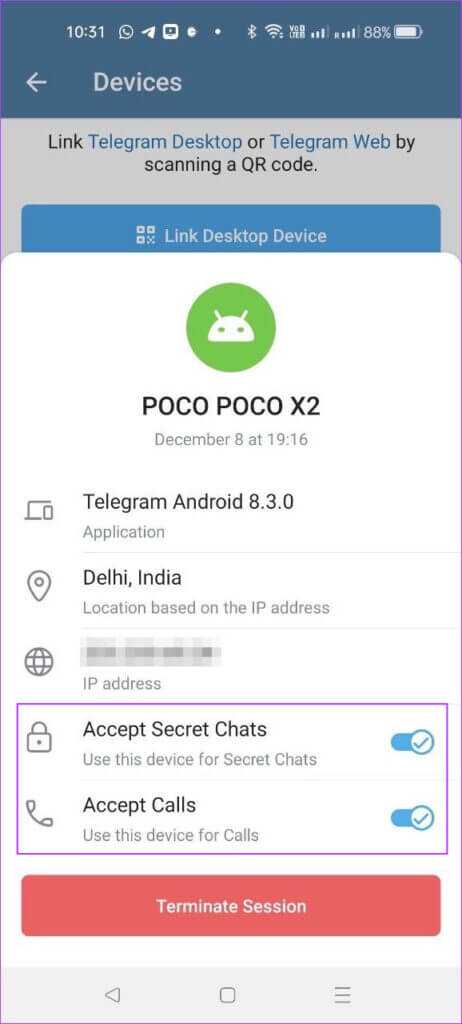 disable-secret-chats-and-incoming-calls-telegram-linked-devices-android-462x1024-2-462x1024 كيفية إزالة الأجهزة من حساب Telegram