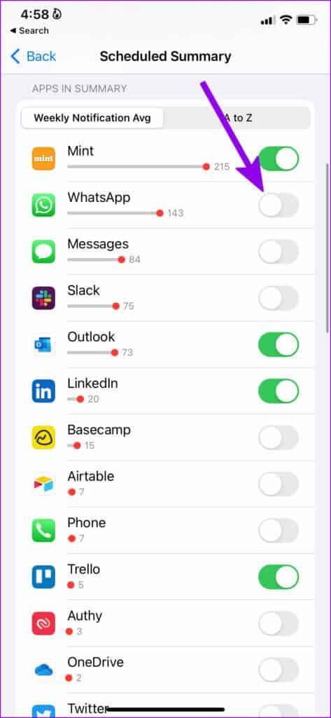 disable-whatsapp-notification-from-scheduled-summary-473x1024-1-473x1024 أفضل 9 طرق لإصلاح عدم عمل إشعارات WhatsApp