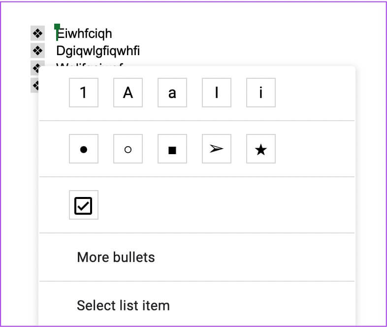 edit-bullet-points-in-google-docs-786x664 كيفية إنشاء وتخصيص نقاط التعداد في مستندات Google