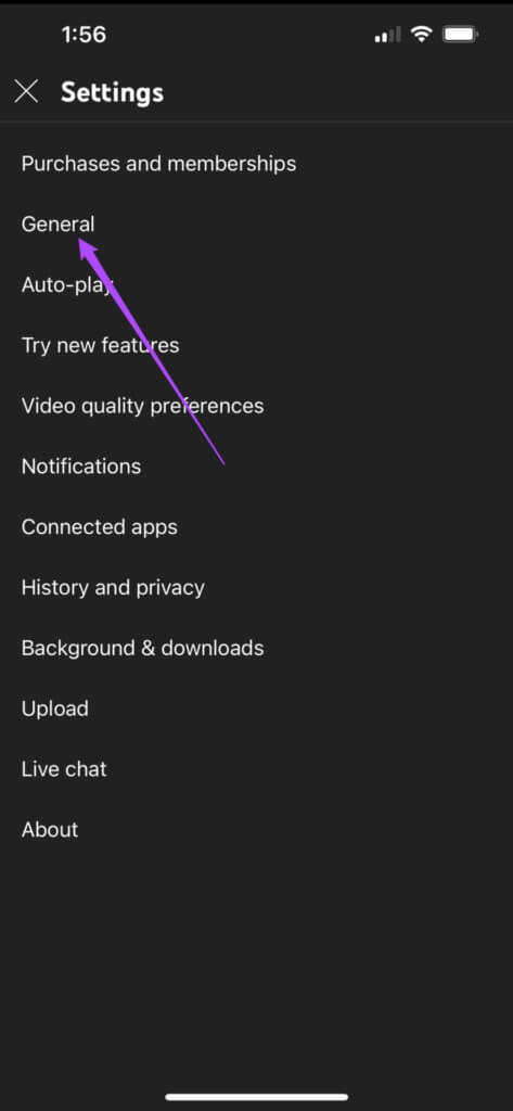 general-settings-youtube-iphone-473x1024-1-473x1024 كيفية إيقاف تشغيل معاينة الصورة المصغرة على YouTube