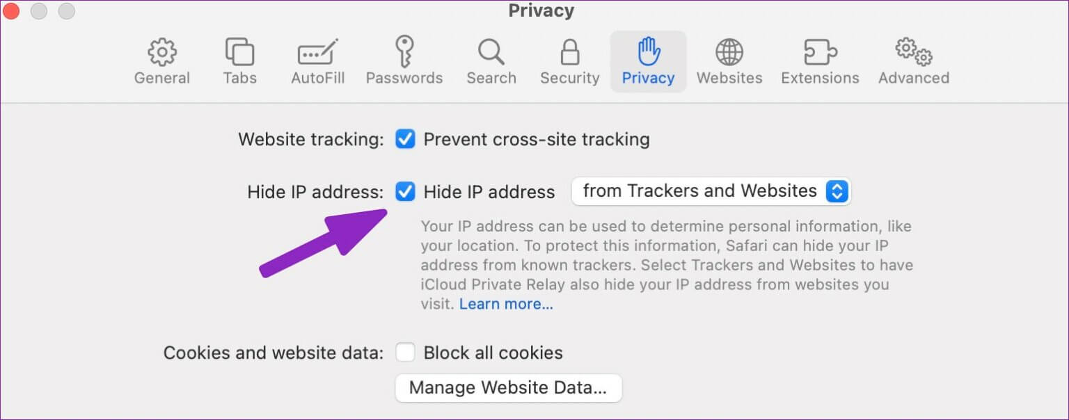 hide-IP-address-on-Safari-1536x604-1-1536x604 ماذا يعني عدم توفر iCloud Private Relay على Mac