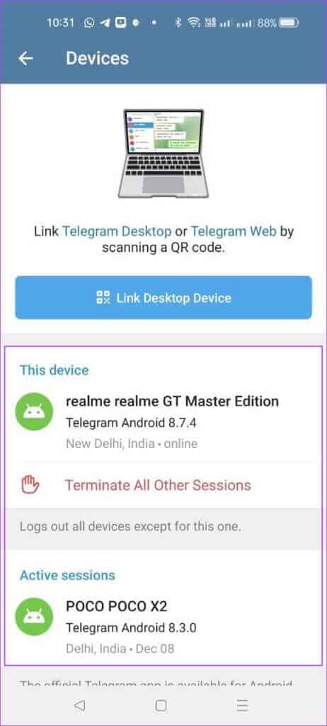 linked-device-list-telegram-settings-android-462x1024-1-462x1024 كيفية إزالة الأجهزة من حساب Telegram
